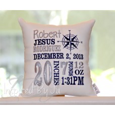 Compass - Birth Announcement Pillow